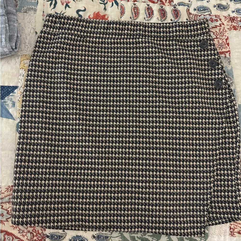 Sanctuary Black and White Houndstooth Pencil Skirt